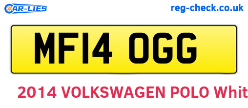 MF14OGG are the vehicle registration plates.