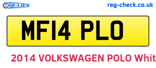 MF14PLO are the vehicle registration plates.