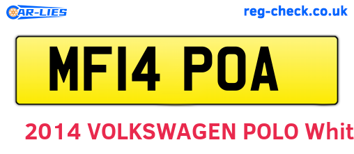 MF14POA are the vehicle registration plates.