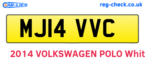 MJ14VVC are the vehicle registration plates.