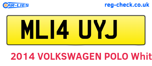 ML14UYJ are the vehicle registration plates.