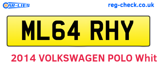ML64RHY are the vehicle registration plates.