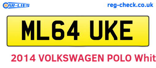 ML64UKE are the vehicle registration plates.