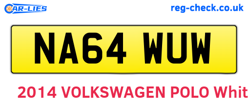 NA64WUW are the vehicle registration plates.