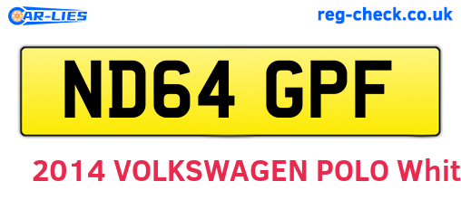 ND64GPF are the vehicle registration plates.
