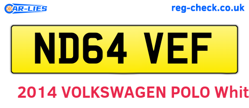 ND64VEF are the vehicle registration plates.