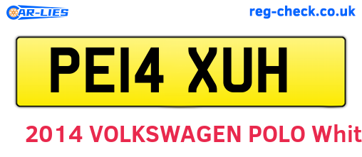 PE14XUH are the vehicle registration plates.