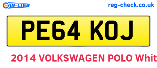 PE64KOJ are the vehicle registration plates.