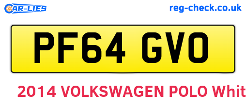PF64GVO are the vehicle registration plates.