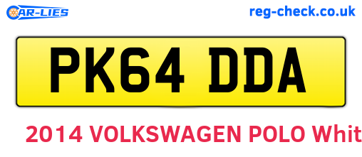 PK64DDA are the vehicle registration plates.