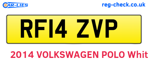 RF14ZVP are the vehicle registration plates.
