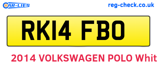 RK14FBO are the vehicle registration plates.