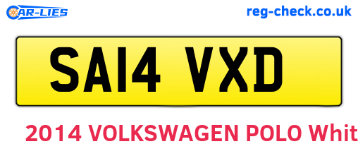 SA14VXD are the vehicle registration plates.