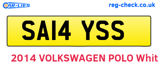 SA14YSS are the vehicle registration plates.
