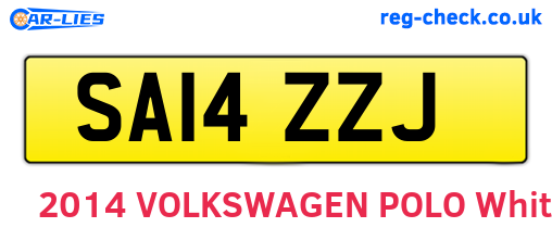 SA14ZZJ are the vehicle registration plates.