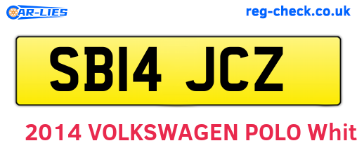 SB14JCZ are the vehicle registration plates.
