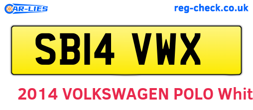 SB14VWX are the vehicle registration plates.