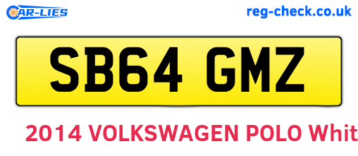 SB64GMZ are the vehicle registration plates.
