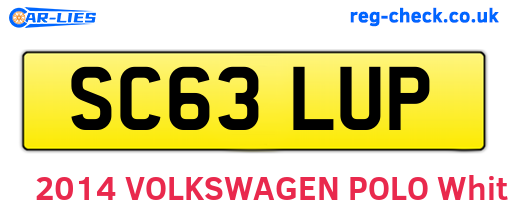 SC63LUP are the vehicle registration plates.