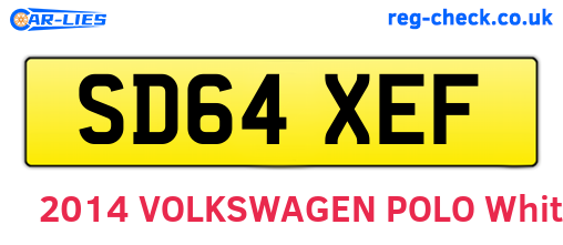 SD64XEF are the vehicle registration plates.