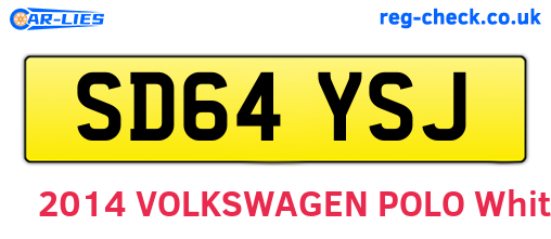 SD64YSJ are the vehicle registration plates.