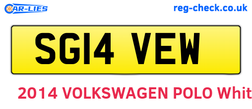 SG14VEW are the vehicle registration plates.