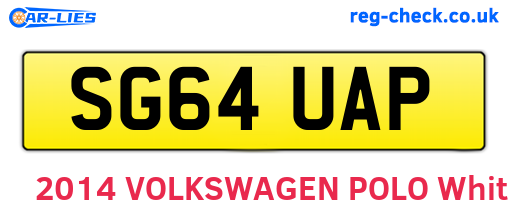 SG64UAP are the vehicle registration plates.