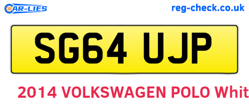 SG64UJP are the vehicle registration plates.