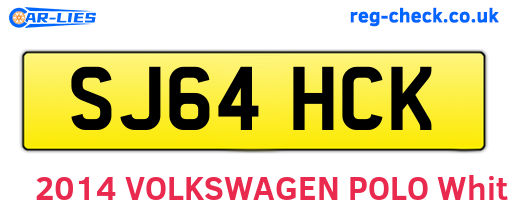 SJ64HCK are the vehicle registration plates.