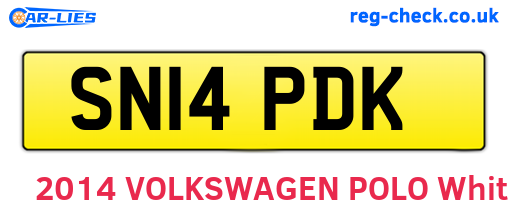 SN14PDK are the vehicle registration plates.