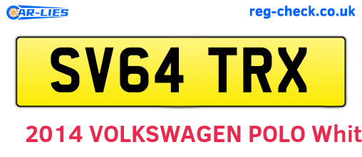 SV64TRX are the vehicle registration plates.