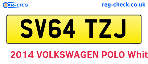 SV64TZJ are the vehicle registration plates.
