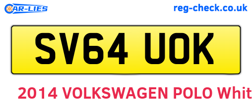 SV64UOK are the vehicle registration plates.