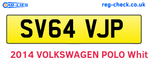 SV64VJP are the vehicle registration plates.