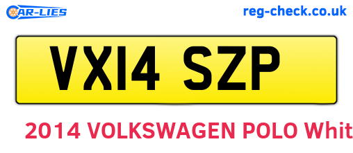 VX14SZP are the vehicle registration plates.