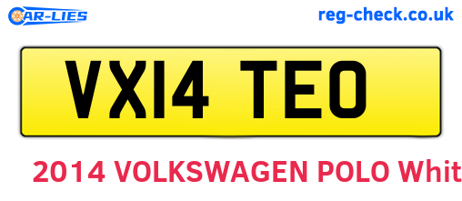 VX14TEO are the vehicle registration plates.