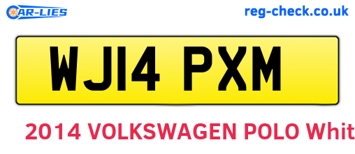 WJ14PXM are the vehicle registration plates.