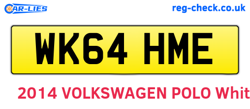 WK64HME are the vehicle registration plates.