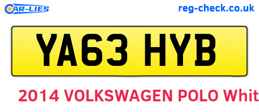 YA63HYB are the vehicle registration plates.