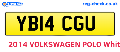 YB14CGU are the vehicle registration plates.