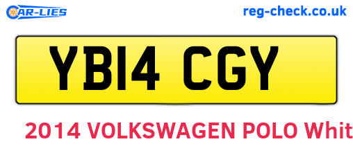 YB14CGY are the vehicle registration plates.