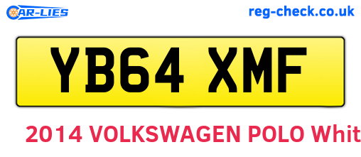 YB64XMF are the vehicle registration plates.