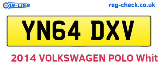 YN64DXV are the vehicle registration plates.