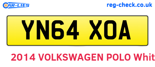 YN64XOA are the vehicle registration plates.
