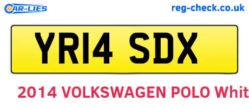 YR14SDX are the vehicle registration plates.