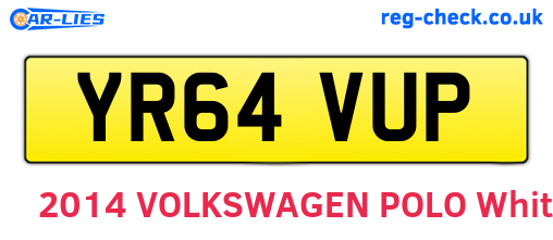 YR64VUP are the vehicle registration plates.