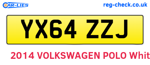 YX64ZZJ are the vehicle registration plates.
