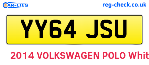 YY64JSU are the vehicle registration plates.