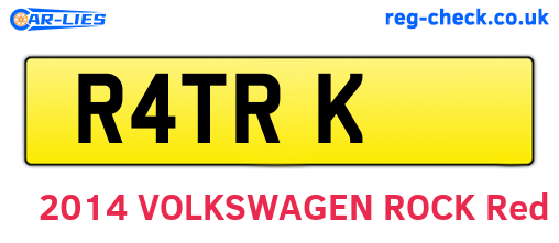 R4TRK are the vehicle registration plates.