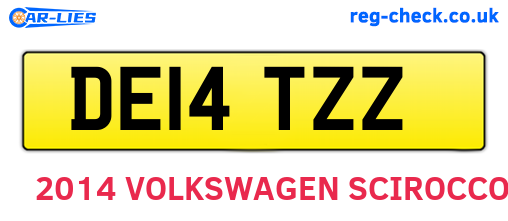 DE14TZZ are the vehicle registration plates.